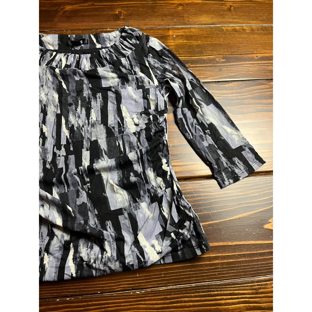 Style&Co. Shirt, Women's Size Medium, Black Gray, 3/4 Sleeve - Picture 3 of 8